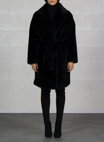 CAPPOTTO CON CINTA, NERO, small