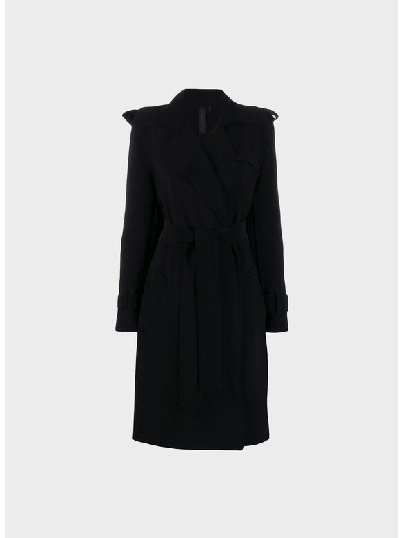 TRENCH DOUBLE BREASTED, BLACK BLACK, medium