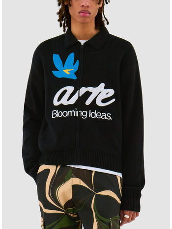 CARDIGAN BLOOMING IDEAS CON ZIP, BLACK, small