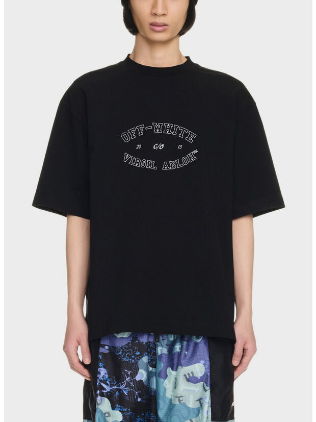 T-SHIRT COLLEGE SKATE, 1001 BLACK WHITE, large