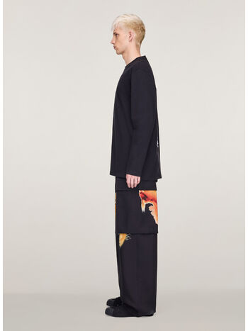 T-SHIRT Y-3 LONGSLEEVE GRAPHIC PRINT, BLACK, small