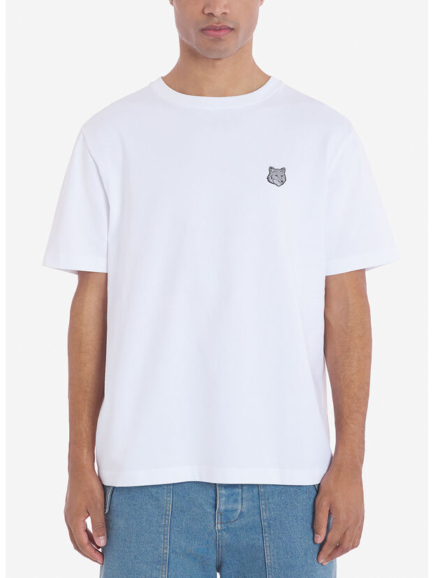 T-SHIRT FOX HEAD PATCH, P100 WHITE, large