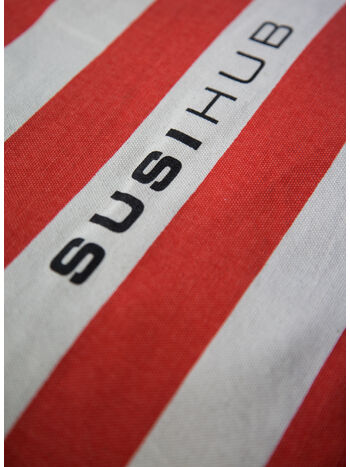 TOTE BAG CANVAS STRIPES, ROSSO, small