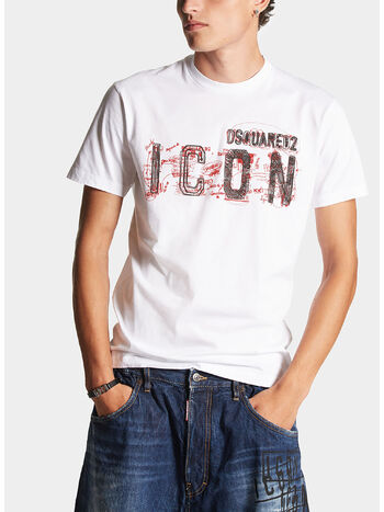 T-SHIRT ICON SCRIBBLE, 100 WHITE, small