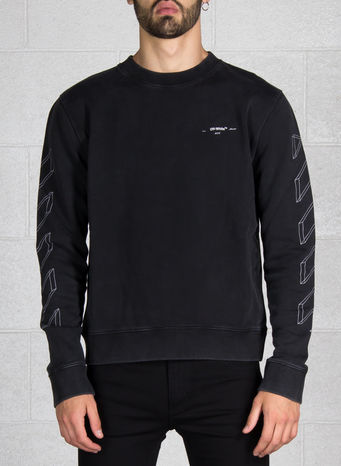 FELPA DIAG 3D LINE CREWNECK, ANTHRACITE/WHITE, small