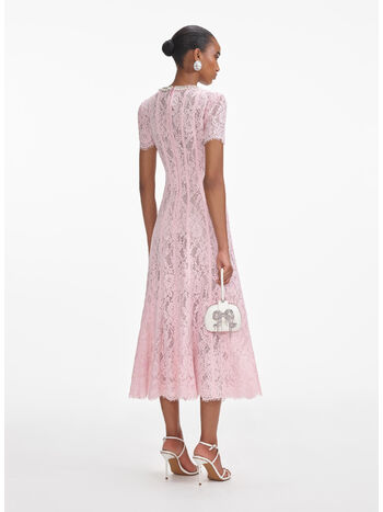 ABITO MIDI FLOREAL LACE EMBELLISHED, PINK, small
