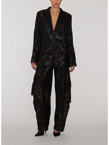 PANTALONE CARGO  SEQUINS, 1000 BLACK, small