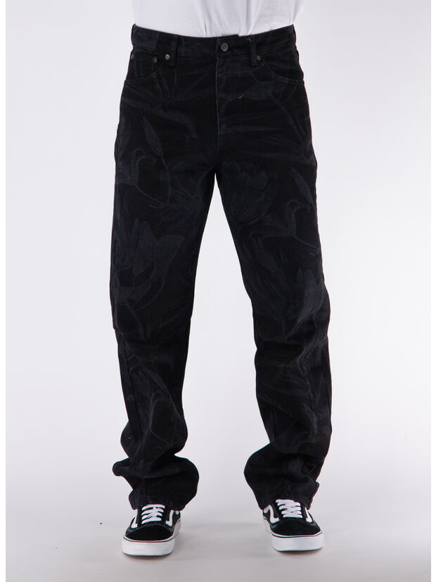 JEANS FLORAL LASER, BLACK, large