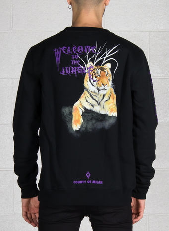 FELPA TIGER CREWNECK, BLACK/MULTI, small