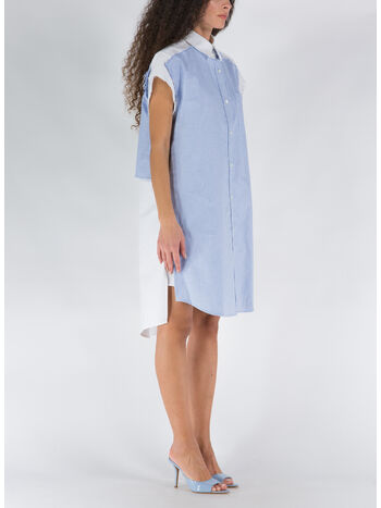 ABITO  DOUBLE LAYER SHIRT, 856 BLUE/WHITE, small
