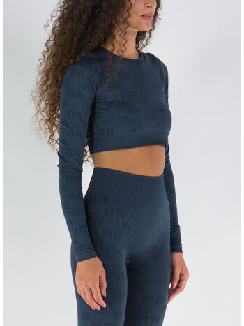 TOP CROP LONG SLEEVE, 19-4023 BLUE NIGHTS, small