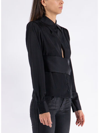 CAMICIA THE GIA DOUBLE, BLACK, small