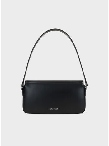 BORSA LEATHER BAGUETTE, BLACK, small