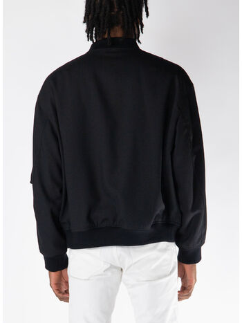 GIUBBOTTO BOMBER IN GABARDINE, 001 BLACK, small