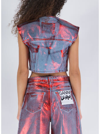 GILET FOIL DENIM, 847 RED ALERT, small