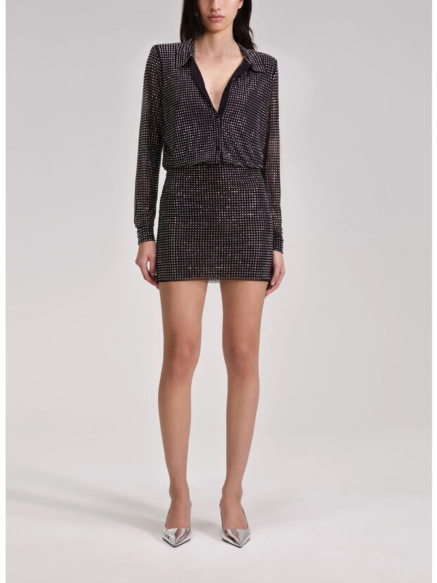 ABITO MINI RHINESTONE, BLACK, large
