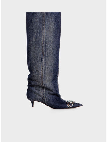 STIVALE D VENUS SLOUCHY AL GINOCCHIO IN DENIM, H1940, small