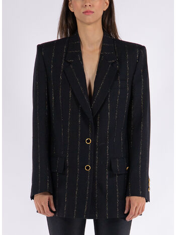 GIACCA OVERSIZED LIGHT WOOL LUREX, 0932 BLACK GOLD, small