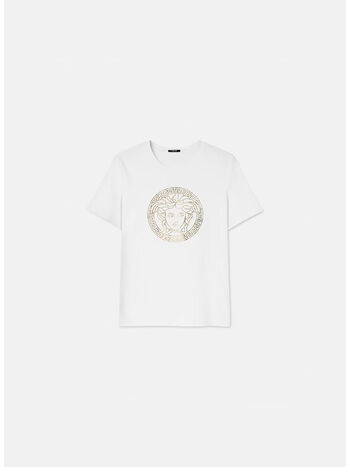 T-SHIRT CON LOGO STAMPATO, 2W110 WHITE GOLD, small