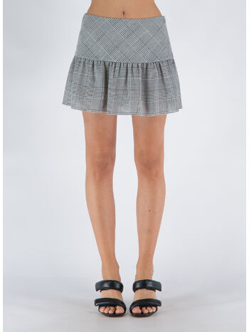 GONNA PRINCE DE GALLES LOW WAIST MINI SKIRT, 900 BLACK-WHITE, small