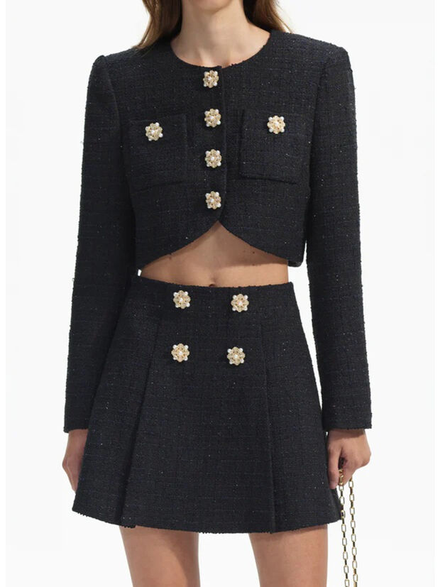 GIACCA  BOUCLE, BLACK, large