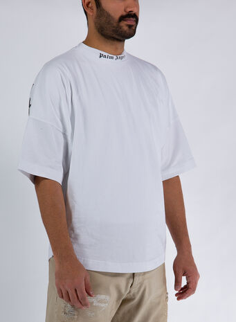 T-SHIRT CLASSIC LOGO OVER TEE, 0110WHITEBLAC , small