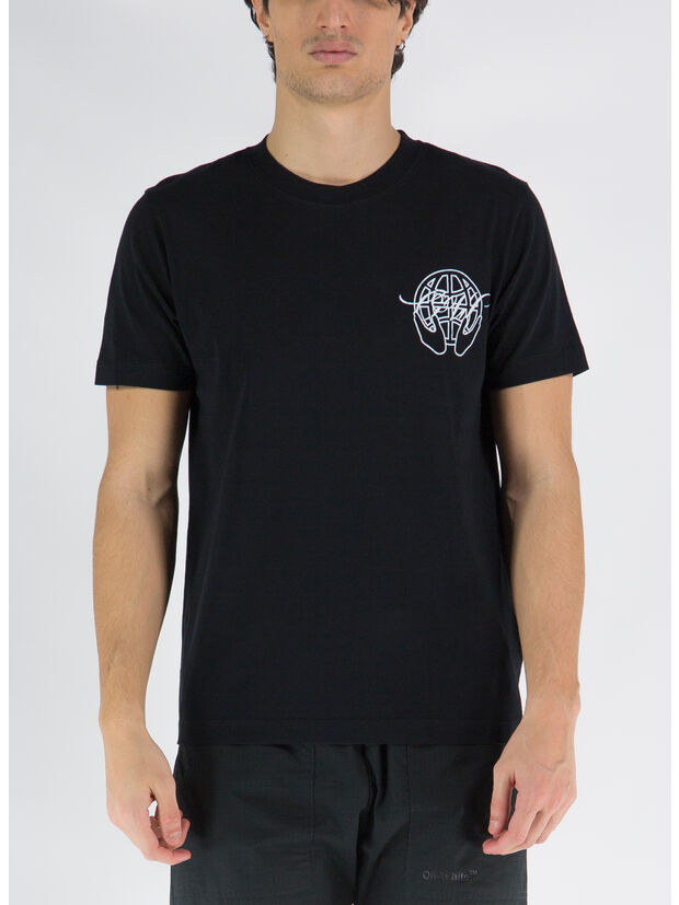 T-SHIRT HAND ARROW SLIM S/S TEE, 1001 BLACK WHITE, large