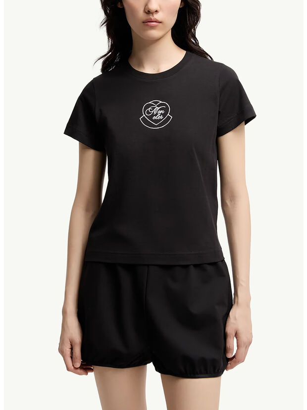 T-SHIRT IN COTONE CON LOGO CON CUORE RICAMATO, , large