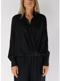 BLUSA CON MOTIVO INCROCIATO, NERO, thumb