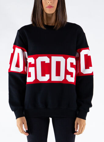 FELPA BAND LOGO CREWNECK, BLACK, small