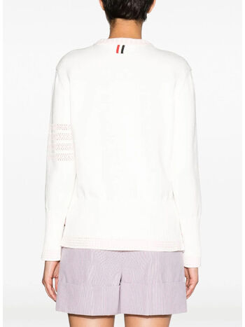 MAGLIONE JERSEY STITCH CREW NECK, 101 WHITE, small