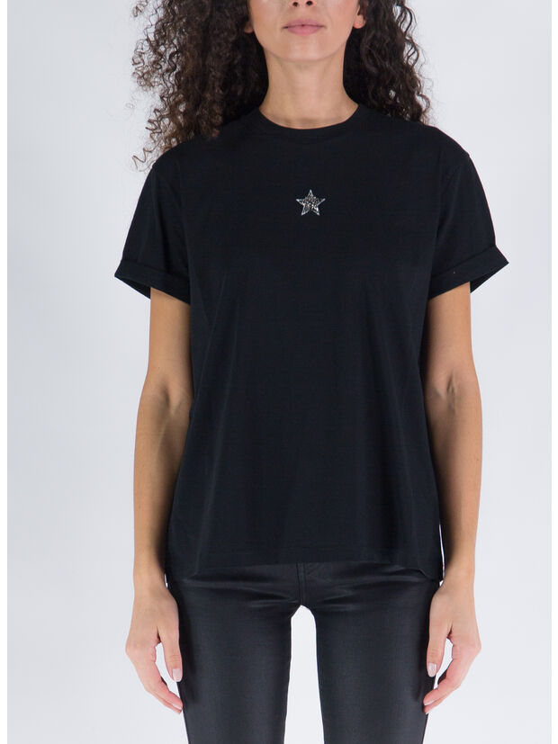T-SHIRT CRYSTAL MINI STAR EMBROIDERY, , large
